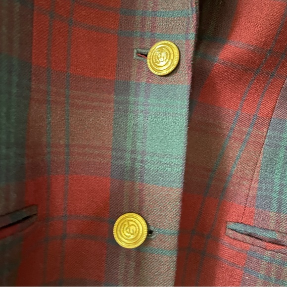 Vintage Giorgio Sant Angelo Plaid Velvet Collar Blazer - Size 8 - Picture 4 of 13